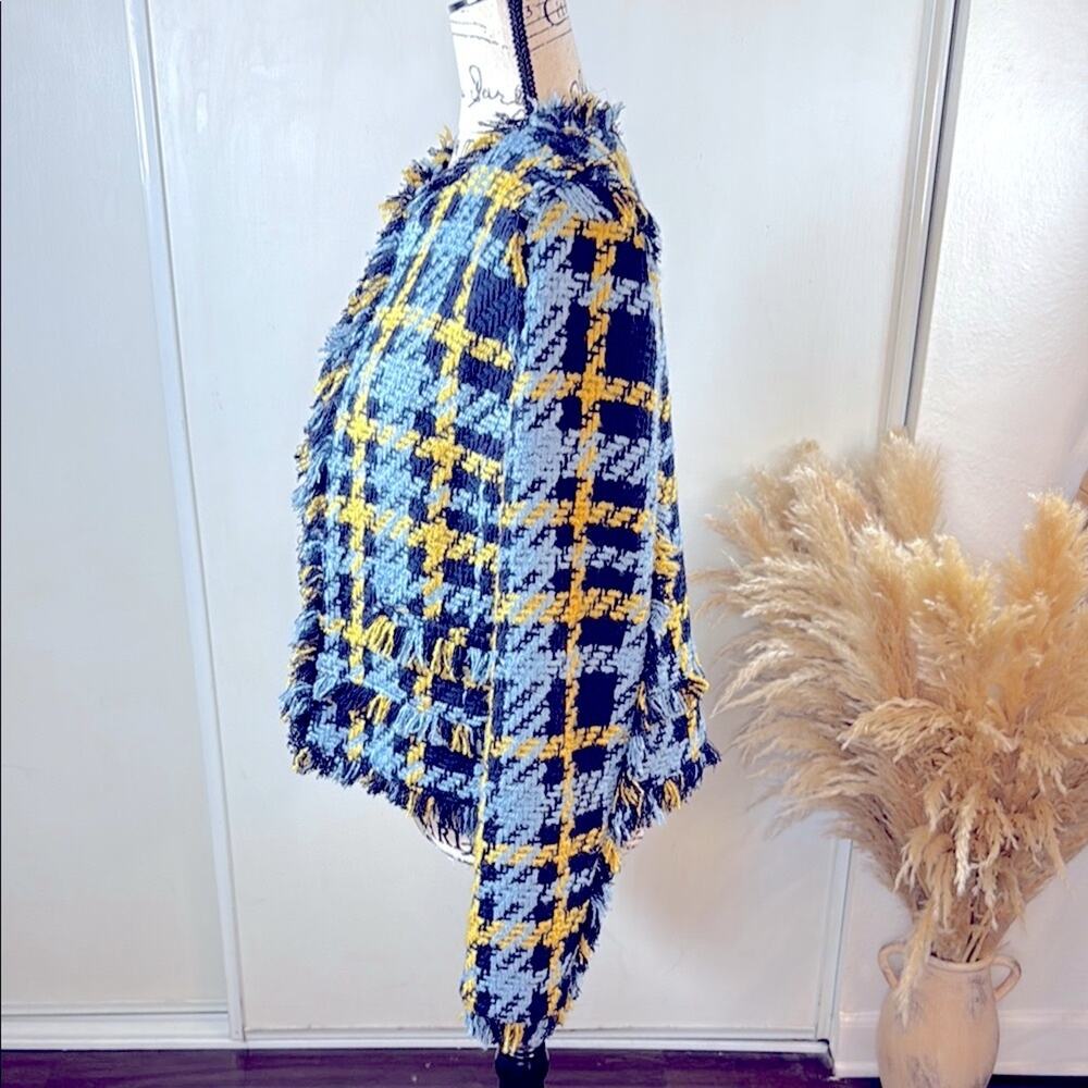 Halogen Stylish Tweed Jacket - Blue and Yellow size Medium - Picture 4 of 7